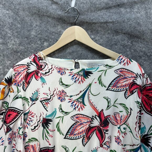 NWT Baltic Born Dress Womens Plus 2X Cream Floral Belted Tally Mini Ruffle Boho - Picture 7 of 12